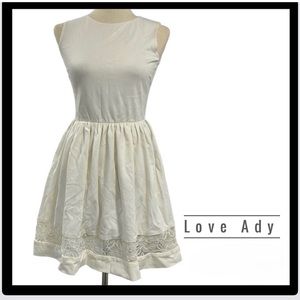 Love Ady Made in USA Feminine Girls Cream Dress Trimmed with Lace Gorgeous